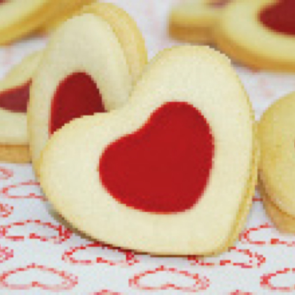 Galletas rellenas en forma de corazón