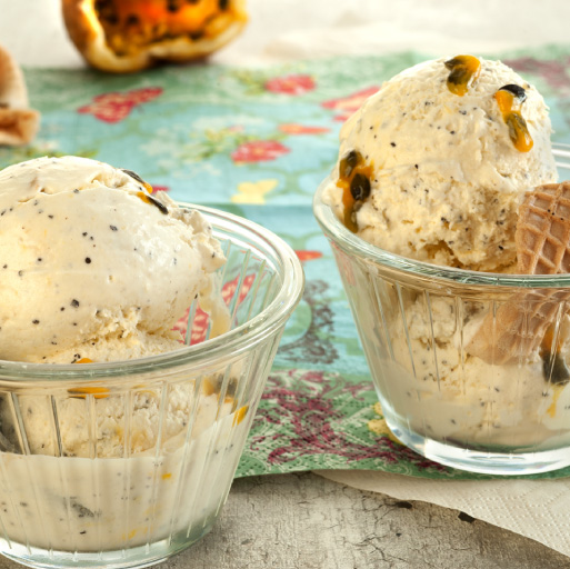 Helado de maracuyá y naranja