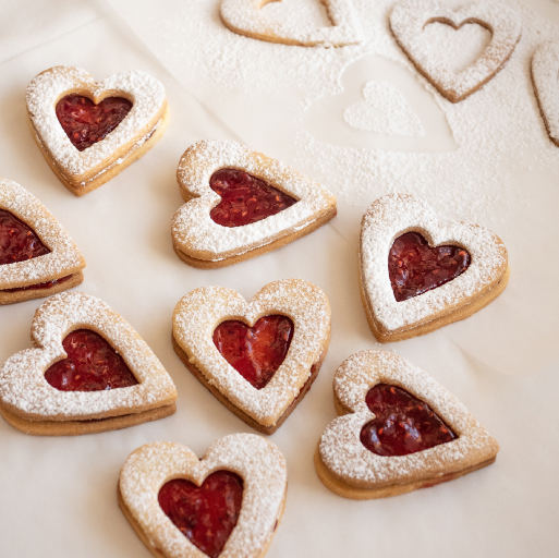  Galletas rellenas en forma de corazón